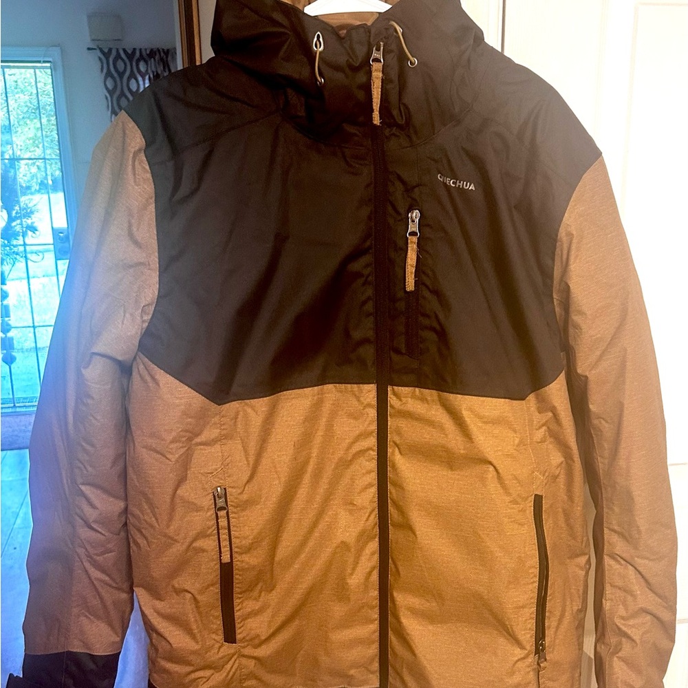 SALE*Quechua Black and Tan Performance Jacket for Outdoor AdventuresSki Jumping